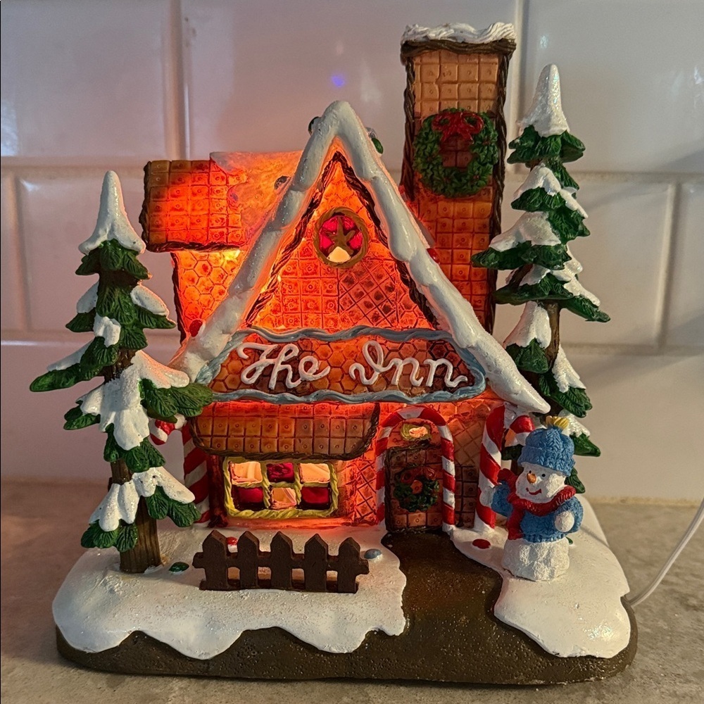 “The Inn” Light up Christmas House Decoration. Plugs in.